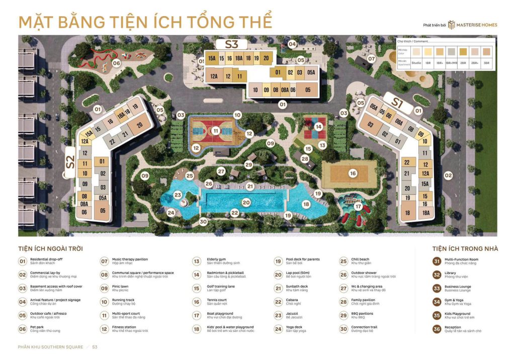 Southern Square 17 Chuỗi tiện ích ngoài trời tại Southern Square tại Masteri Sky Quarter Ocean City
