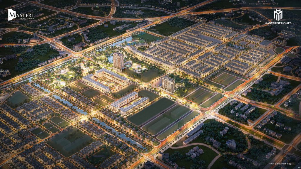 Phối cảnh tổng thể dự án Masteri Sky Quarter – khu phức hợp hiện đại với không gian sống đẳng cấp tại trung tâm đại đô thị Wonder City