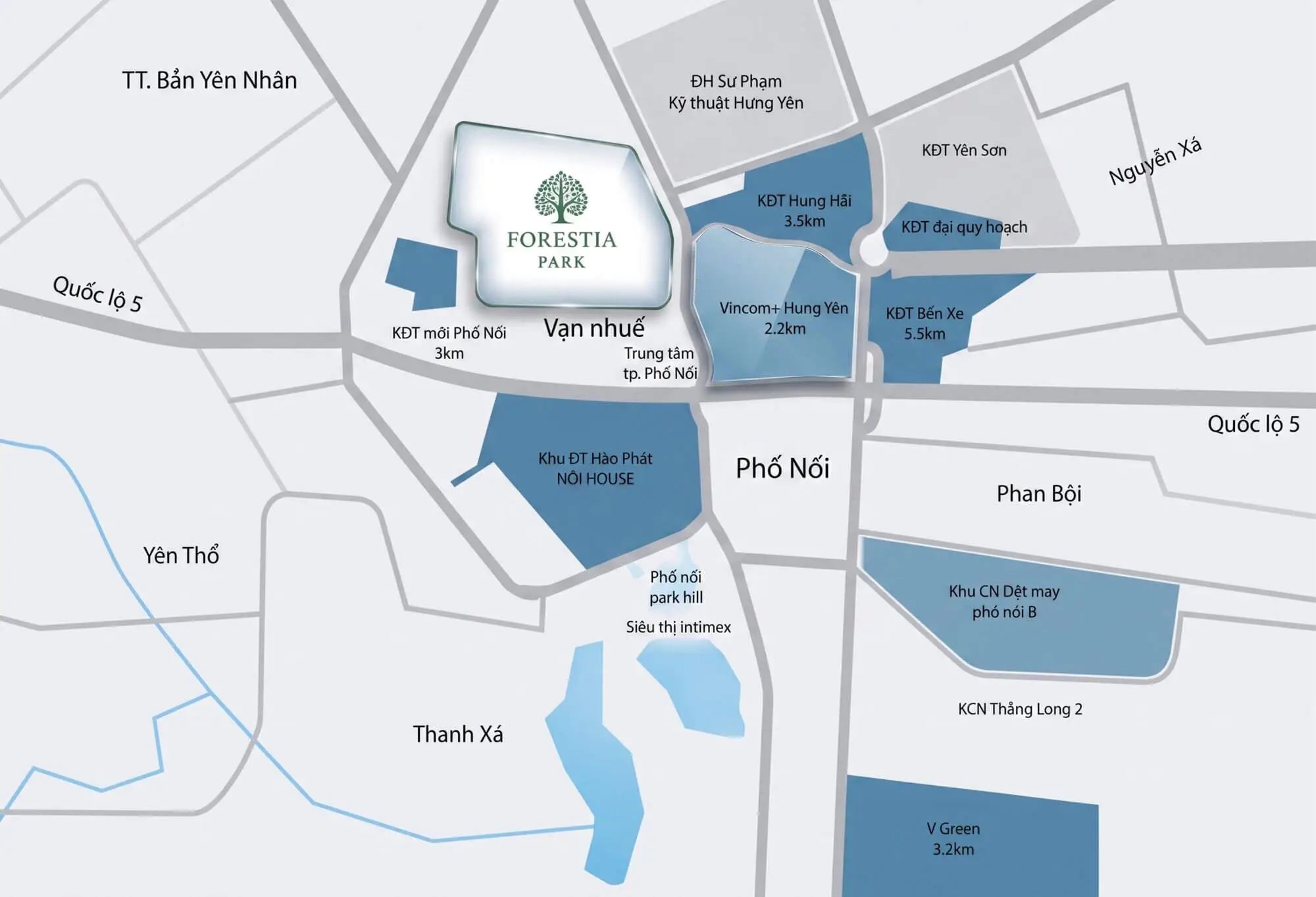 Vị trí dự án Forestia Park Phố Nối